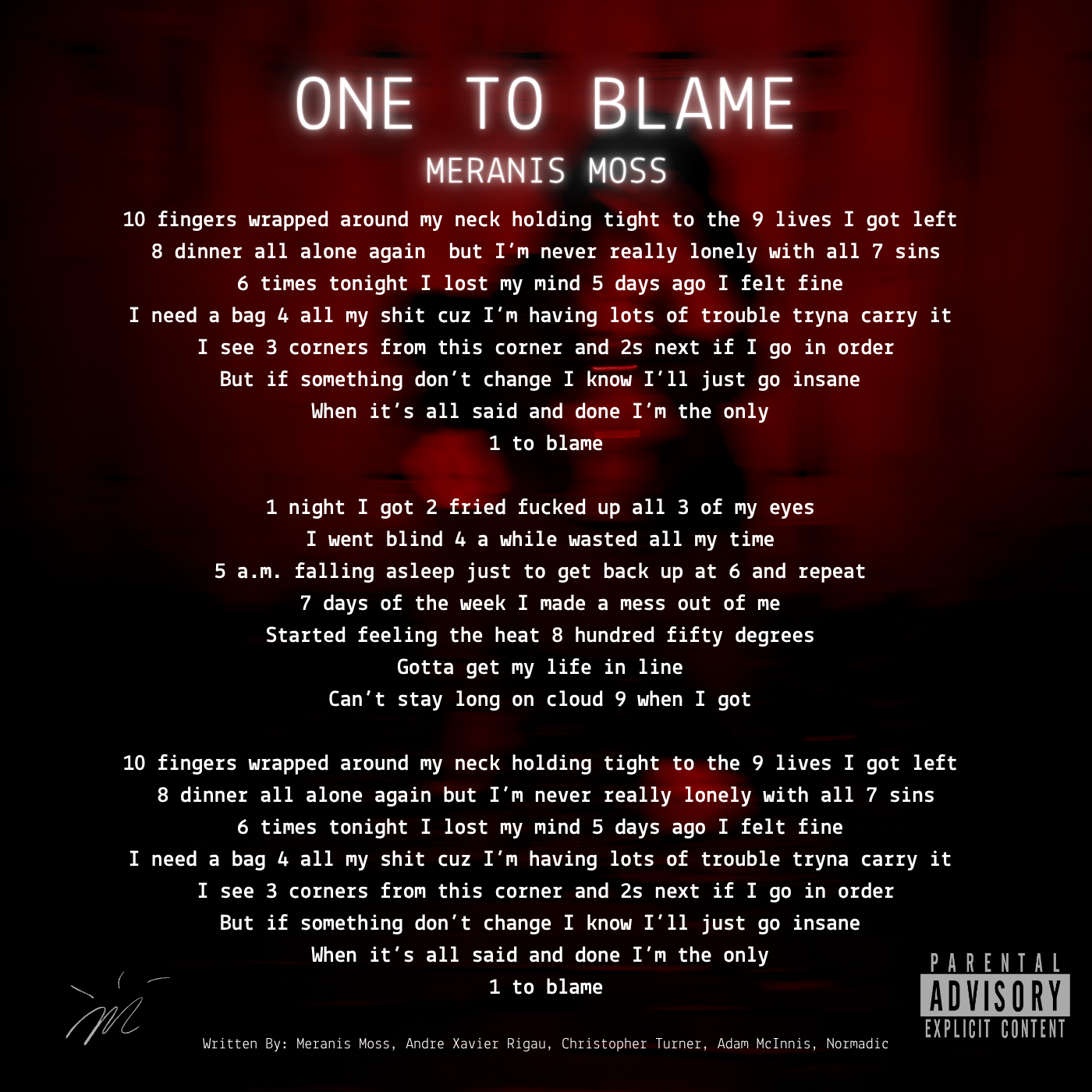 (Digital Download - Single) 02. One To Blame - Meranis Moss